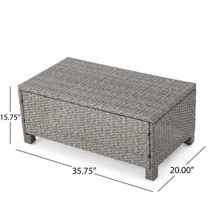 Puerta 4-Piece Rattan Patio Set with Water-Resistant Cushions