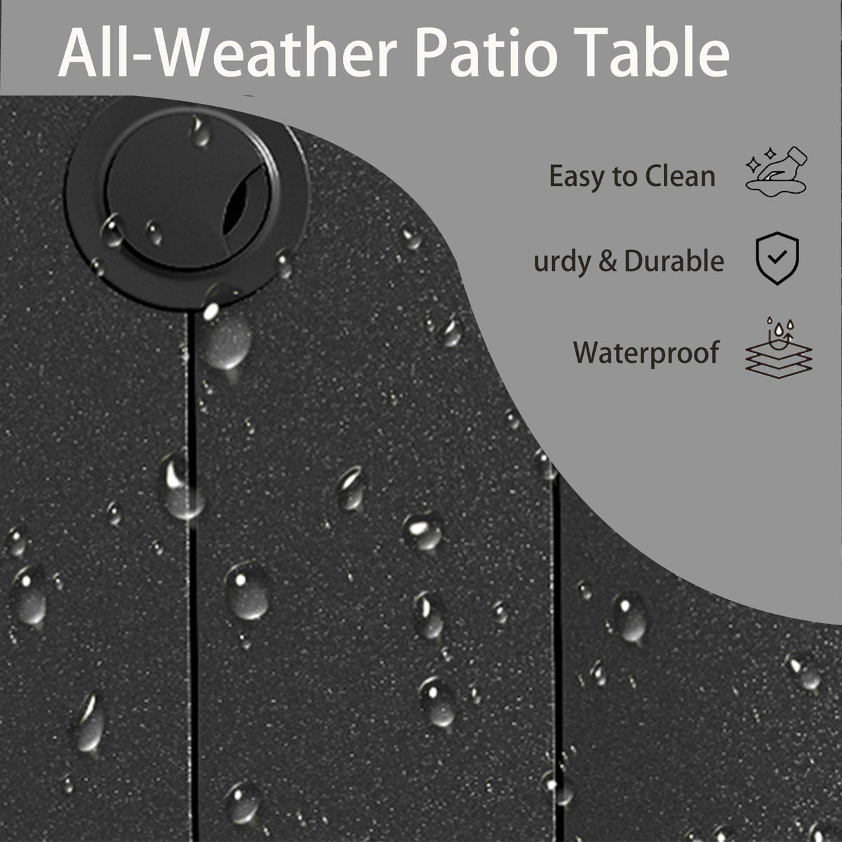 5-Piece Patio Dining Set with Stackable Metal Chairs, Black