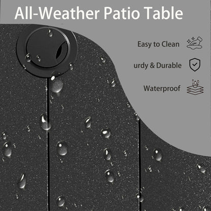 5-Piece Patio Dining Set with Stackable Metal Chairs, Black