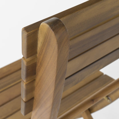 5-Piece Natural Wood Folding Patio Dining Set