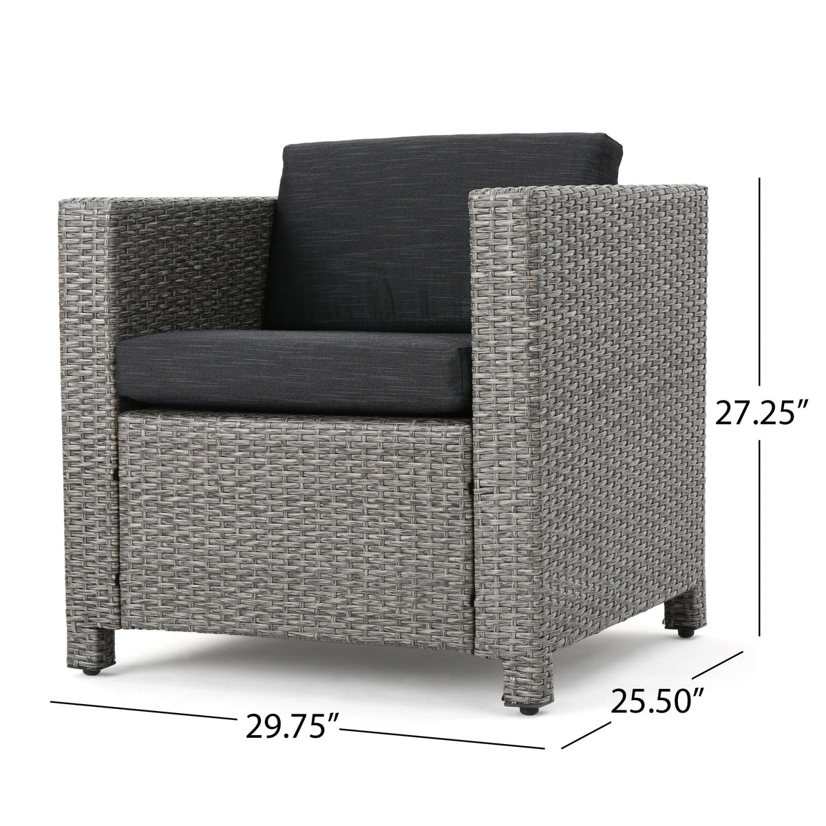 Puerta 4-Piece Rattan Patio Set with Water-Resistant Cushions