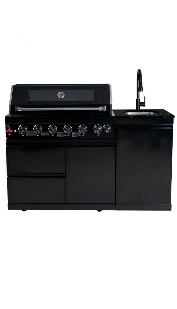 6-Burner Stainless Steel Propane Outdoor Kitchen Island Grill