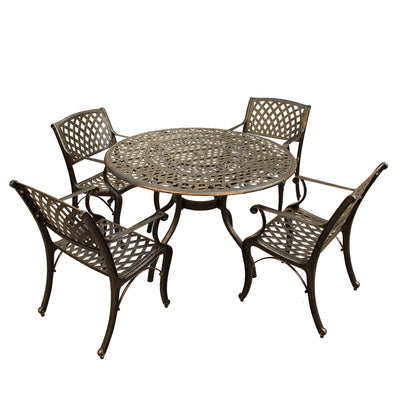5-Piece Aluminum Round Patio Dining Set